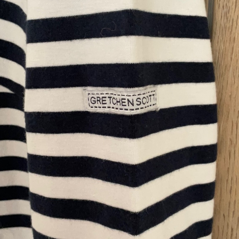Gretchen Scott Blue, White and Red Classic Coastal Striped Tunic Size L Nautical - Picture 7 of 10